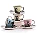 Kitchen & Housewares : Cattitude Espresso Cup & Saucer Set of Four