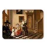A Family in an Interior by Hendrik van der.. - Mouse Mat Art247 Highest Quality Natural Rubber Mouse Mats - Mouse Mat
