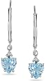 10K White Gold Diamond Blue Topaz Earrings