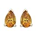 14K Yellow Gold 4 x 6 MM Teardrop Shaped Citrine Earring Studs