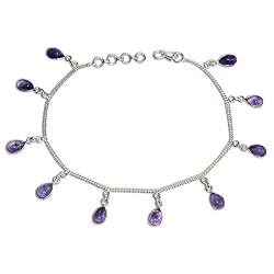 Romantic Gift For Her Silver Ankle Bracelet Pair 10 Inches (ganklt046a)