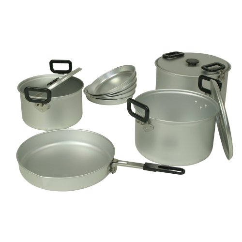 10T Woodman 12 Lot de casseroles et de poêles de camping Argent