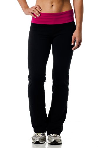 Alki'i Women's Cotton Lycra Fold over Yoga Pant