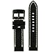 Tech Swiss LEA1557-24  24mm leather calfskin Black watch band