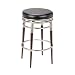 Hillsdale Salem 30-Inch Backless Swivel Bar Stool, Polished Chrome and Rich Maple Accents with Black Vinyl