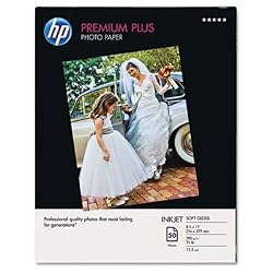 HP Premium Plus Photo Paper, soft Gloss (50 Sheets, 8.5 x 11 Inches)