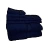 Prestige 100-Percent Egyptian Cotton With Rayon Dobby 6-Piece Towel Set, Navy