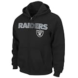 NFL Oakland Raiders Touchbck III Full Zip Jacket Adult Long Sleeved Fullzip Hooded Fleece