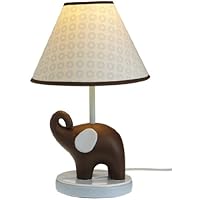 Carter's Blue Elephant Lamp Base And Shade, Blue/Choc, 5.5 X 12