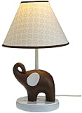 Carter's Blue Elephant Lamp Base And Shade, Blue/Choc, 5.5 X 12"