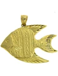 Dazzlers Solid 14 karats Gold Angelfish Charm Pendant available in three colors from jewelsberry (weights: 7.0 grams only)