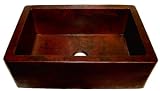 107CK Single Bowl SOLID COPPER Apron Front Farm House Sink- Hand Hammered Finish
