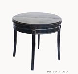 Black Lacquer Round Half Pedestal Breakfast Table As082