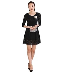 Plus Size Sexy Polyester Lace Spring Summer 3/4 Sleeves Wedding Dress/Mini Dress 