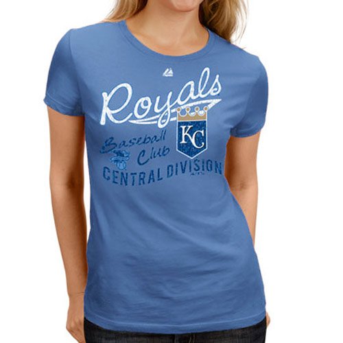 MLB Kansas City Royals Women's Short Sleeve Crew Neck Tee (Coastal Blue, Medium)