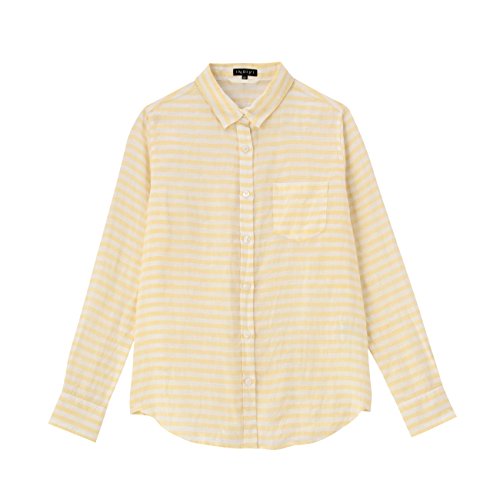 (インディヴィ)INDIVI 麻ローンボーダーシャツ