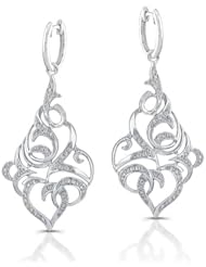 14k White Gold 0.52 Ctw Swirl Earrings