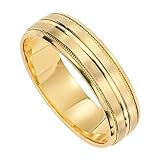 14K Men's 6MM Satin & Polished Wedding Band