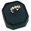 Black Leather Clip Ring Display Stand Jewelry Showcase