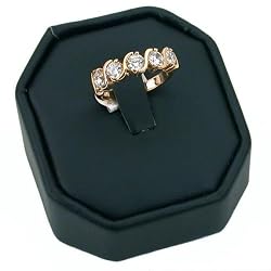 Black Leather Clip Ring Display Stand Jewelry Showcase