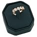 Black Leather Clip Ring Display Stand Jewelry Showcase