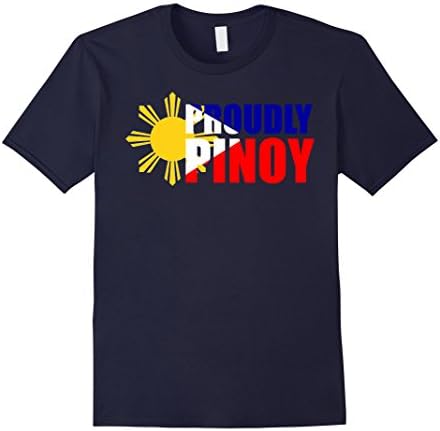 Men's Pinoy Shirt: Proudly Pinoy. Philippines,Filipino Shirt Small Navy