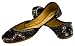 FREE ANKLET with Starlite Ladies / women Beaded & Diamante Black Leather Khussa Fashion Shoes / Pumps