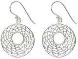 Sterling Silver Round Filigree Drop Earrings