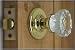 Crystal & Polished Brass Premium Passage Door Knob Set READY TO INSTALL IN MODERN DOORS
