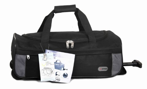 5 Cities Super Lightweight Cabin Approved Luggage Bag (Black/Grey)