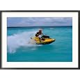 Person on Jet-Propelled Craft, Bacalar, Mexico Framed Photographic Poster Print by Dratch & Beringer, 35x26