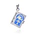Sterling Silver Pendant Blue Bible Pendant Length: 15.1mm Width: 11.8mm Language: English