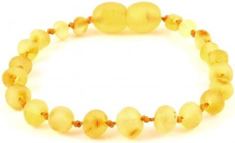 Raw Baltic Amber Baby Bracelet/Anklet Baroque Lemon RBTB25 By Amber Corner