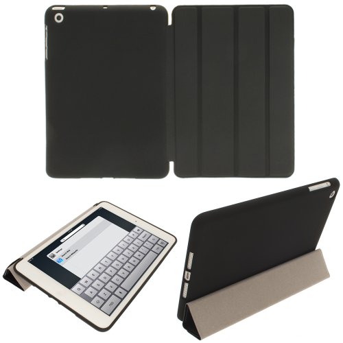 igadgitz Noir Étui Coque Caoutchouté 'Cover Mate Plus' pour Nouveau Apple iPad Mini Wi-Fi 16/32/64GB. Fonction de Mise en Veille + Protecteur d'écran
