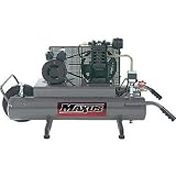 Maxus EX8007 15 Amp 2 Horsepower 8 Gallon Oiled Wheeled Twin Pontoon Compressor
