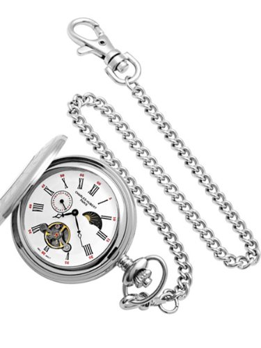 Charles-Hubert, Paris Stainless Steel Mechanical Pocket Watch