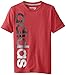adidas Big Boys' Short Sleeve Tee , Scarlet/Black, Large/14-16