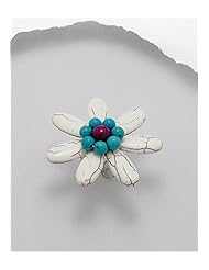 Flower Howlite Ring In White Base