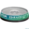 TDK CD-RXG80CB10 CD-R Audio 700MB 40x 10 pack Cakebox