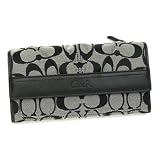 Authentic Coach Pleated Signature slim Wallet Purse 42818 sbwbk
