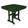 Polywood Outdoor Furniture Nautical 37 Inch Dining Table, Green-Recycled Plastic Materials