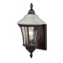Royce Lighting RL2134/2WP Villa Outdoor Wall Lantern Weathered Patina with Clear Beveled Globe White Alabaster Glass Top