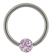 316L Surgical Steel Captive with 5mm Ultra Glitter Purple Ball - 14G - Sold as a Pair