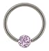 316L Surgical Steel Captive with 5mm Ultra Glitter Purple Ball - 14G - Sold as a Pair