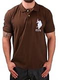 US Polo Assn USPA Men’s Solid Pique Polo Shirt Big Pony Brown Size L