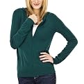 Mossimo&reg; Black Petites: Ultrasoft Hoodie Cardigan - Green Marker