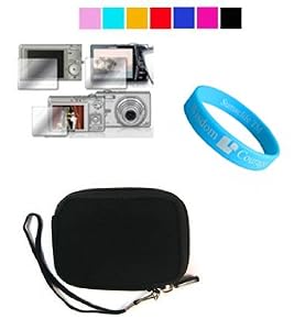 Mini Camcorder scratch-proof Case for Panasonic TA1 Ultrathin HD Pocket Camcorder + Universal Camera Screen Protector with Cleaning Cloth for Panasonic TA-1 + Camcorder Grey Tripod (Black)+ SumacLife TM Wisdom Courage Wristband