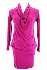 Cowl Neck Viscose Gathered  Dress