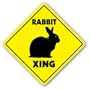RABBIT CROSSING - Sign - bunny xing cage pet lover gift