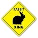 RABBIT CROSSING - Sign - bunny xing cage pet lover gift